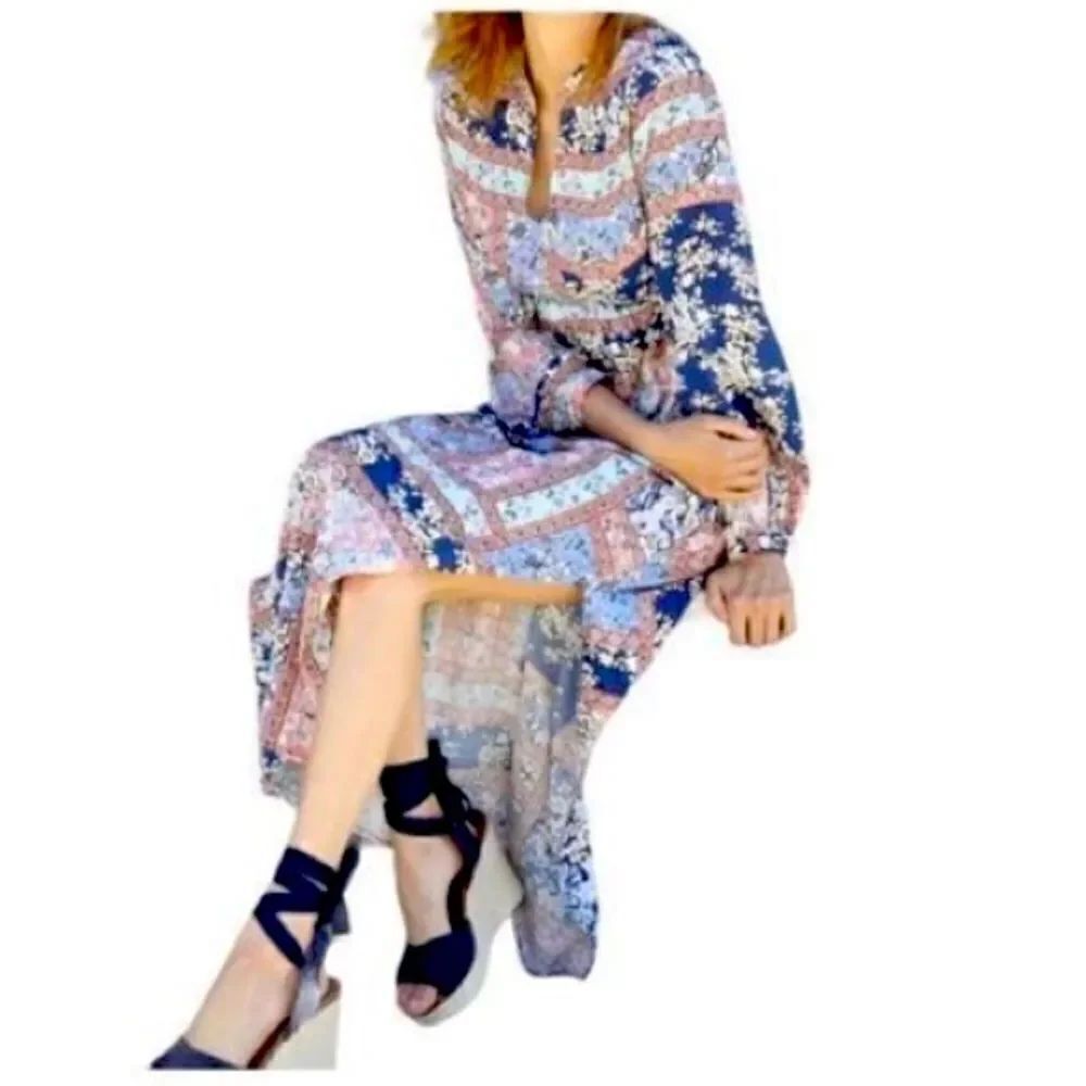 Jessy B Women’s Size Medium Bohemian Dream Maxi Dress Multicolor Patchwork